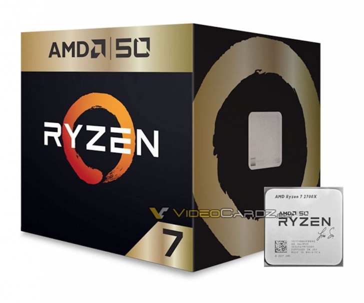 AMD R7 2700X 50周年版本曝光：金色包装