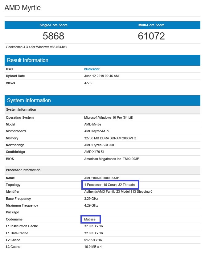 AMD R9 3950X跑分曝光：超Intel 18核i9-9980XE