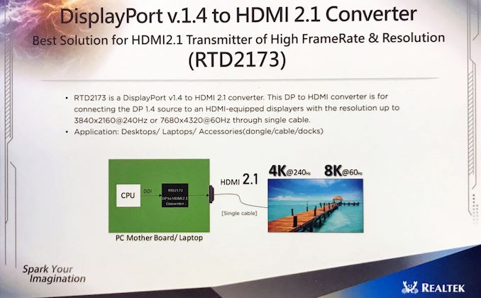 瑞昱发布DisplayPort 1.4转HDMI 2.1方案
