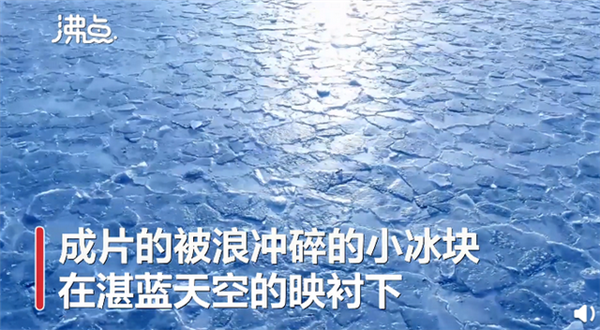 新疆赛里木湖现蓝冰拼图奇观 网友称有异世界森林既视感