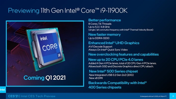 Zen3“下马”：Intel 11代酷睿把单核性能榜洗牌了