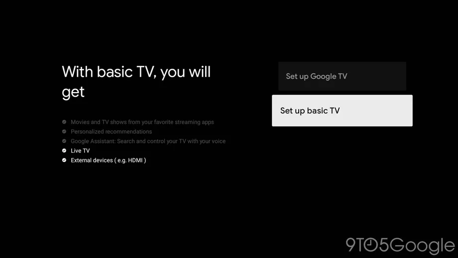 Google TV引入“基本电视”模式 剥离电视的智能功能