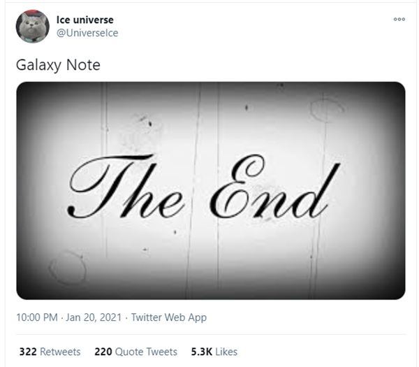 Note 20成绝唱？消息称三星Galaxy Note系列年底停产