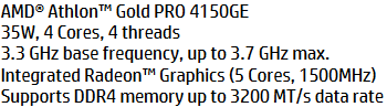 低功耗速龙金牌4150GE曝光：Zen2架构、集成Vega5 GPU