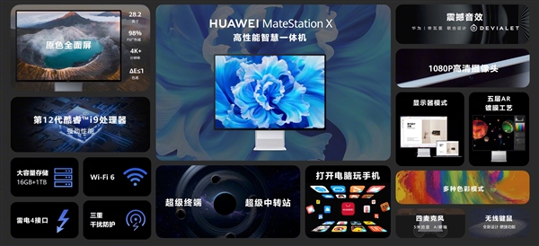 弃用AMD 华为发布首款酷睿i9触控一体机MateStation X：性能远超iMac