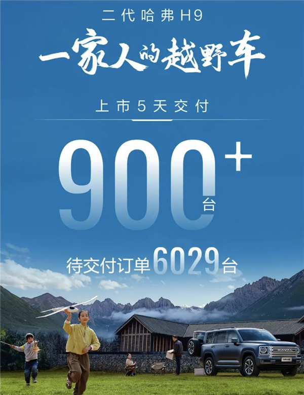 哈弗H9上市5天交付超900台！待交付订单6029台
