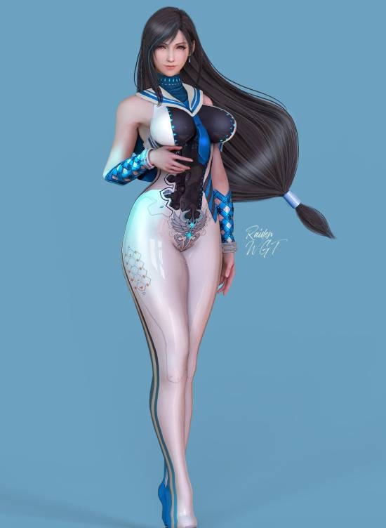 3D区博主晒蒂法全新美图：穿上其他游戏角色的衣服