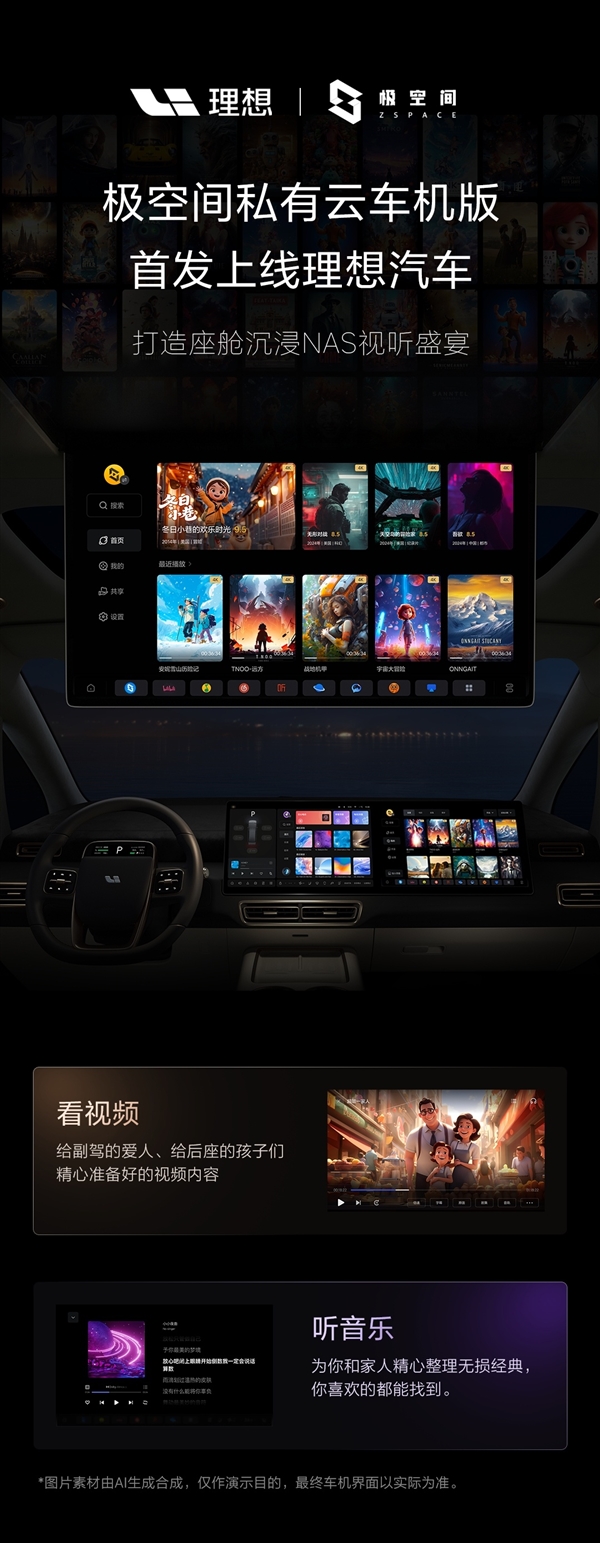 车载娱乐史诗级加强!极空间私有云车机版首发上线理想汽车