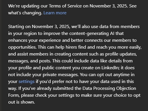 微软旗下领英:将默认使用用户数据训练AI模型!