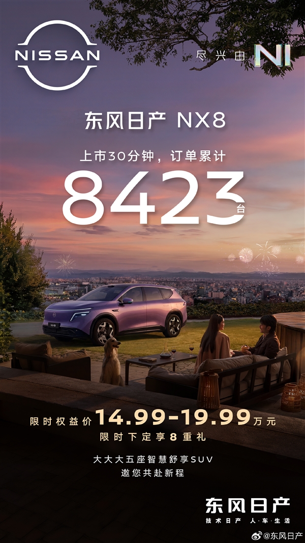 发布会15分钟出价格效果显著！东风日产NX8半小时订单超8400台