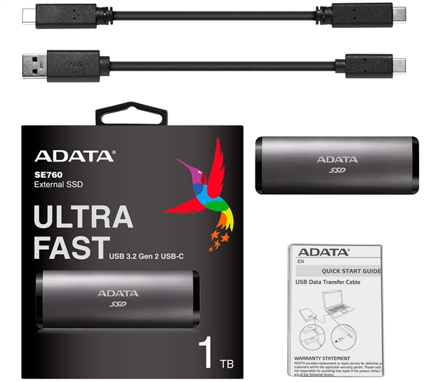 威刚发布SE760移动固态硬盘：USB 3.2 Gen2接口、极速1GB/s