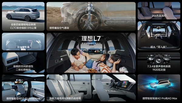 理想L7竟然内置一张2.4米长的大号双人床：最强野外睡觉神器